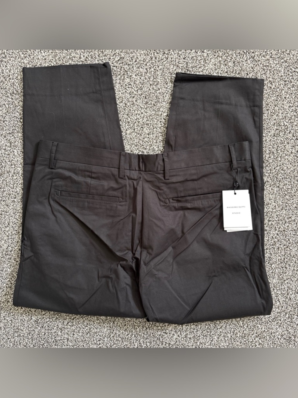 Massimo Dutti Mens Dress Pants Wide Fit Size 36 Black Designer Business Casual - Picture 13 of 16